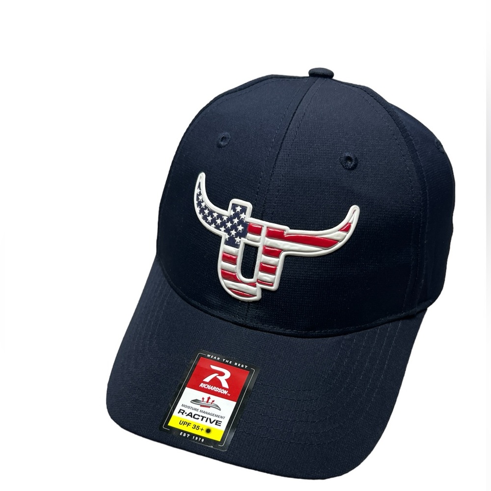 Richardson team roper USA flag Navy blue adjustable hat OS